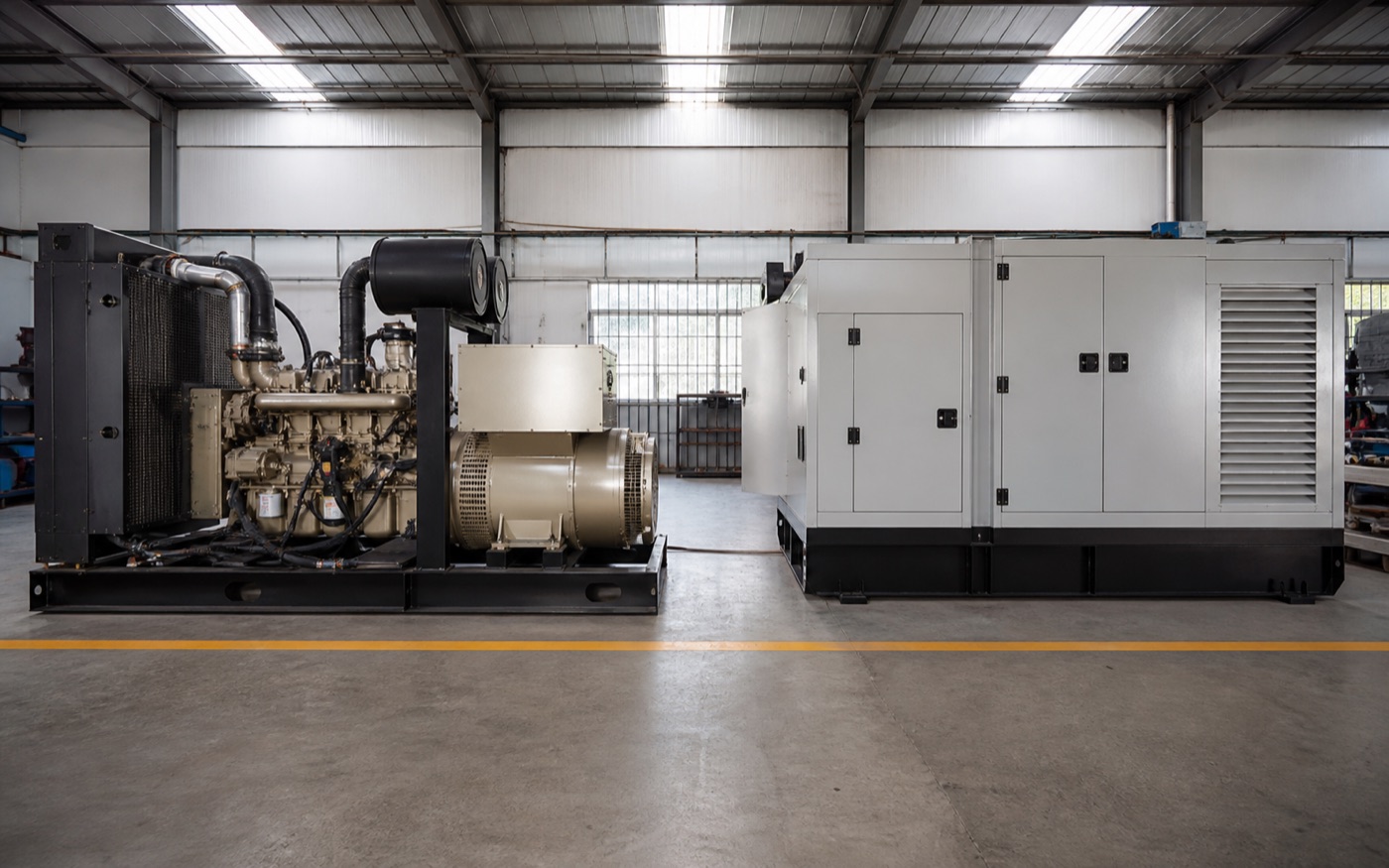 Side-by-side industrial generator configuration comparison