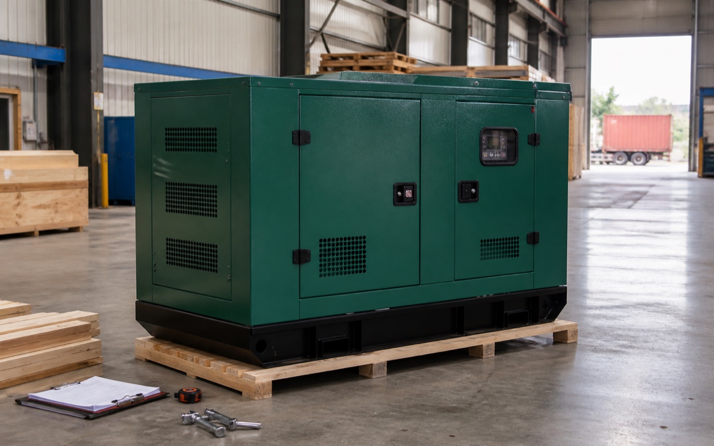 Illustrative silent diesel generator prepared for export supply to an Enugu buyer