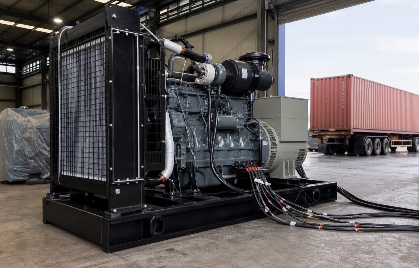 Illustrative industrial diesel generator inspection before supply to a Port Harcourt buyer