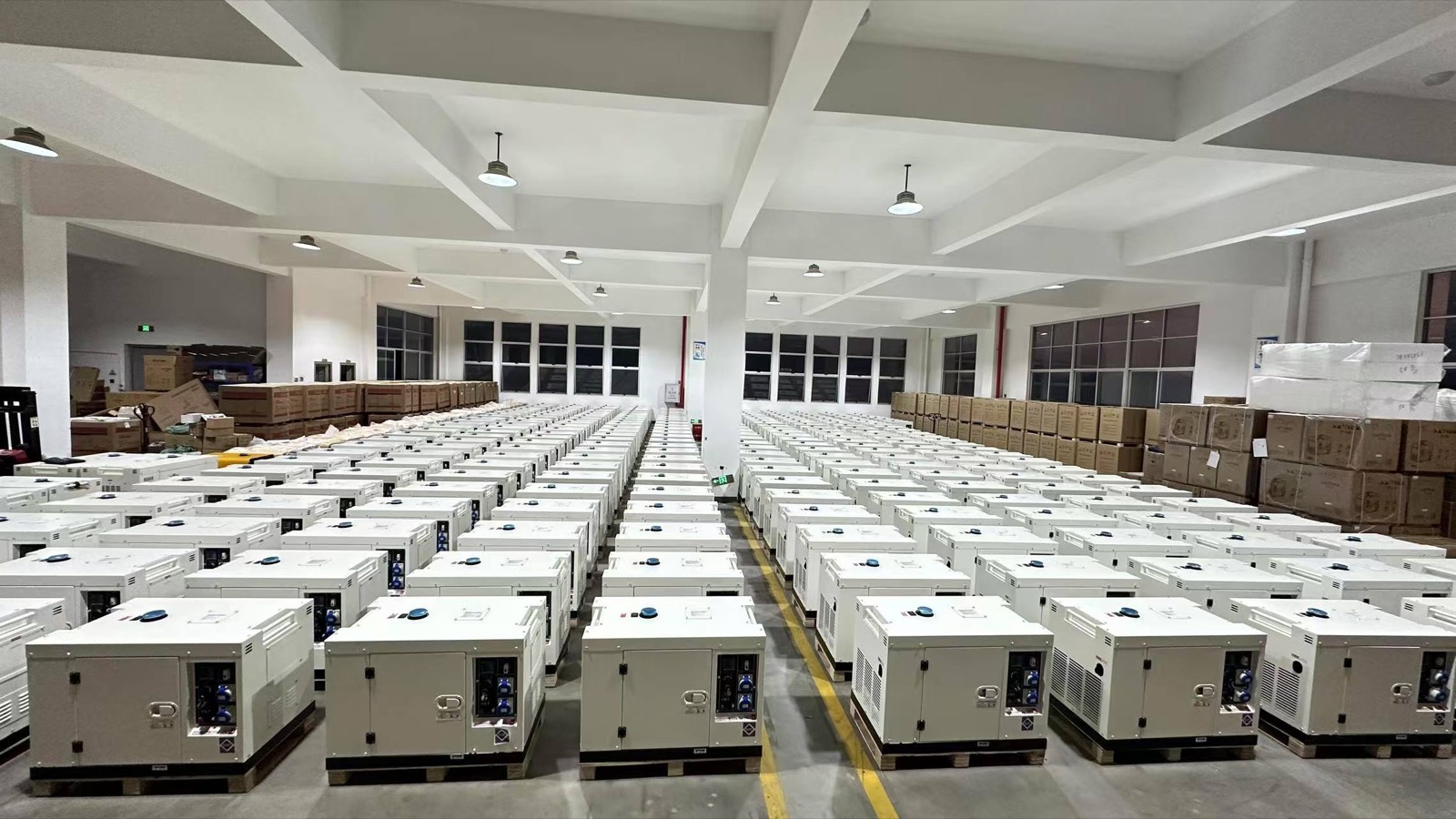 Factory stock of diesel generators ready for export