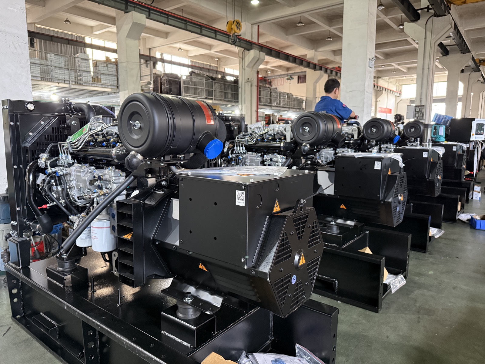 Open diesel generator sets in the workshop