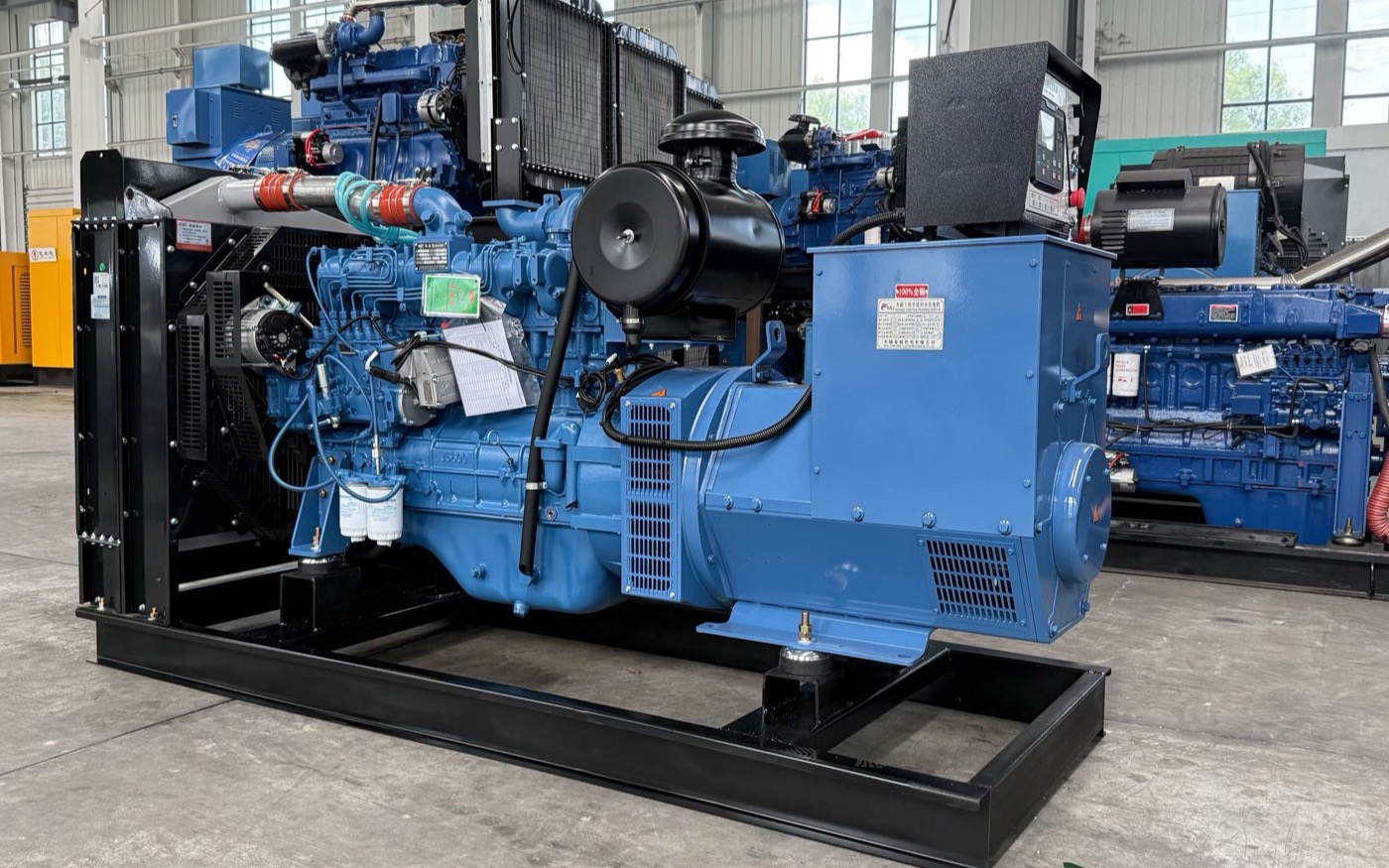 Real open industrial generator prepared in factory for pharmaceutical production power projects in Nigeria