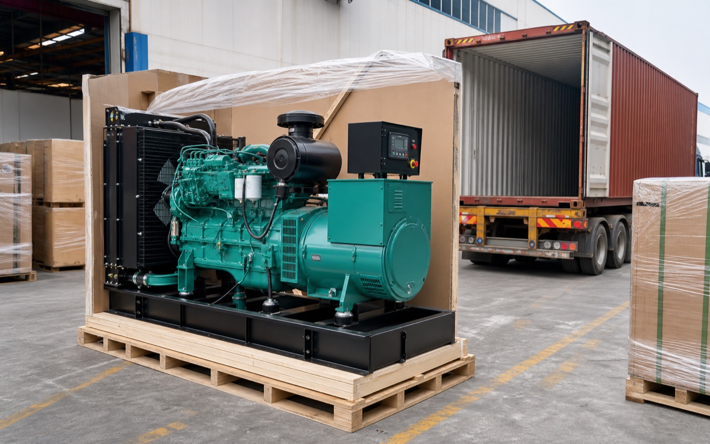 Diesel generator export packing reference image for shipment to Nigeria